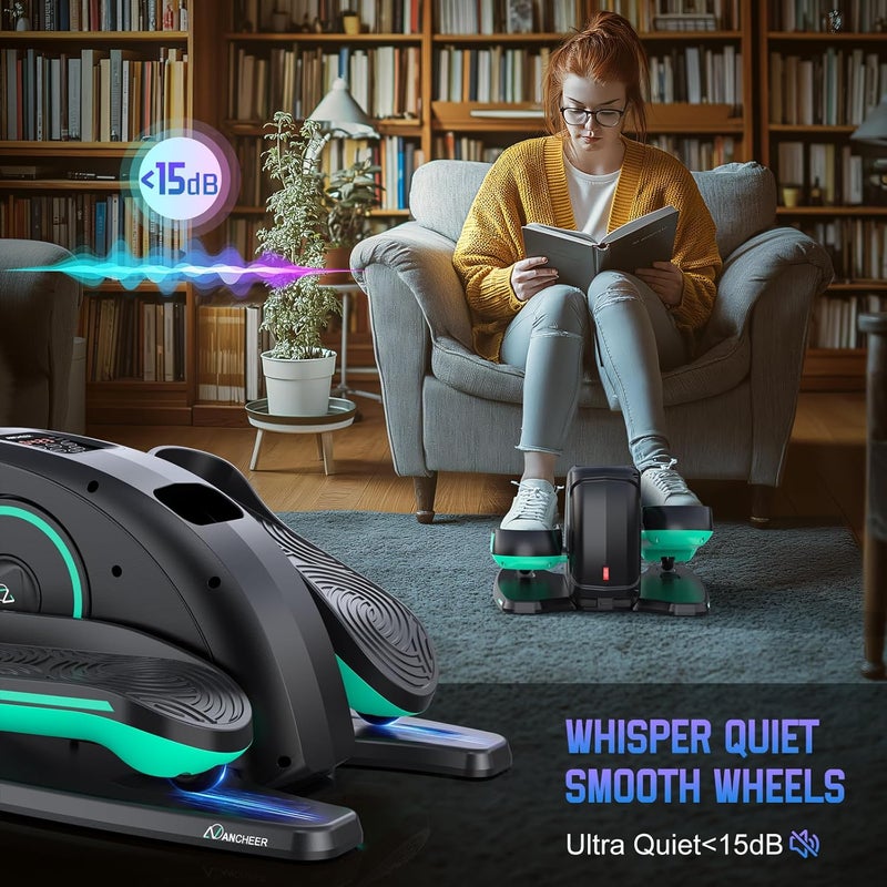 ANCHEER Under Desk Elliptical Machine, Electric Seated Pedal Exerciser, Mini Elliptical Machines for Seniors, LCD Display Monitor, Portable Quiet Elliptical Machine, Leg Exerciser for Home - Image 3